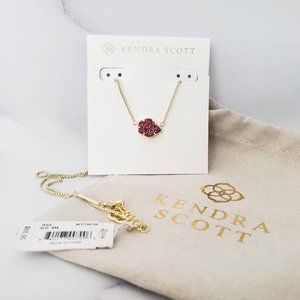 Kendra Scott Tess Gold Necklace in Fuchsia Drusy